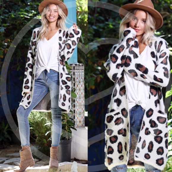 WINONA Leopard Print Softest Open Cardigan - Picture 2 of 2